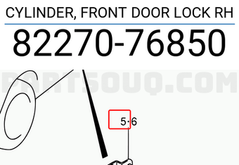 Suzuki 8227076850 CYLINDER, FRONT DOOR LOCK RH