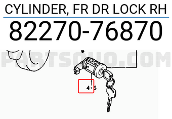 Suzuki 8227076870 CYLINDER, FR DR LOCK RH