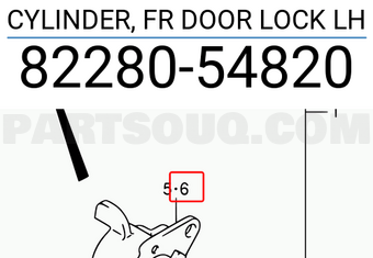 Suzuki 8228054820 CYLINDER, FR DOOR LOCK LH