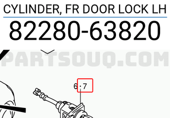 Suzuki 8228063820 CYLINDER, FR DOOR LOCK LH