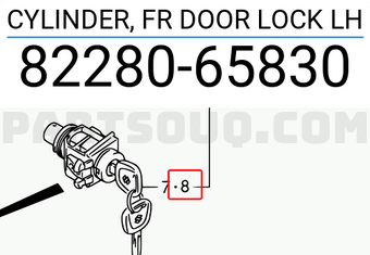 Suzuki 8228065830 CYLINDER, FR DOOR LOCK LH