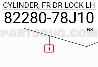 Suzuki 8228078J10 CYLINDER, FR DR LOCK LH