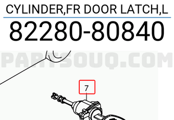 Suzuki 8228080840 CYLINDER,FR DOOR LATCH,L