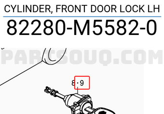 Suzuki 82280M55820 CYLINDER, FRONT DOOR LOCK LH