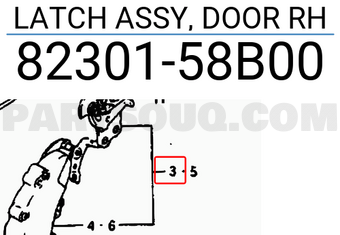 Suzuki 8230158B00 LATCH ASSY, DOOR RH