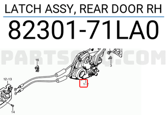 Suzuki 8230171LA0 LATCH ASSY, REAR DOOR RH