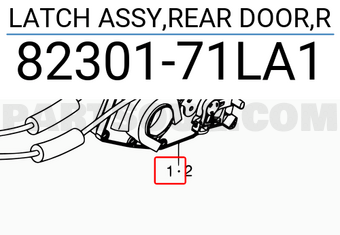 Suzuki 8230171LA1 LATCH ASSY,REAR DOOR,R