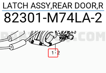 Suzuki 82301M74LA2 LATCH ASSY,REAR DOOR,R