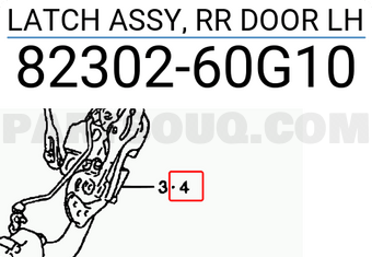 Suzuki 8230260G10 LATCH ASSY, RR DOOR LH