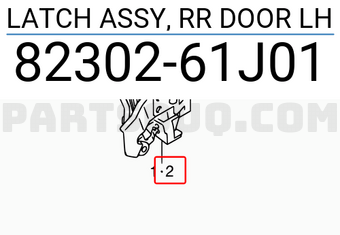 Suzuki 8230261J01 LATCH ASSY, RR DOOR LH