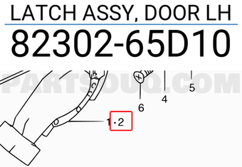 Suzuki 8230265D10 LATCH ASSY, DOOR LH