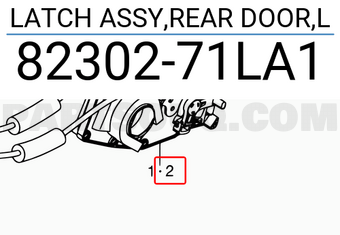 Suzuki 8230271LA1 LATCH ASSY,REAR DOOR,L