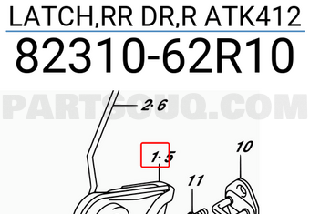 Suzuki 8231062R10 LATCH,RR DR,R ATK412