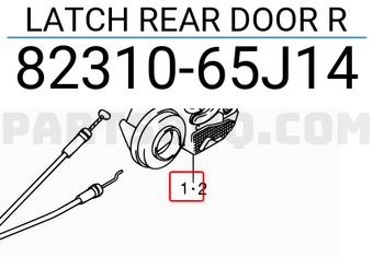 Suzuki 8231065J14 LATCH REAR DOOR R