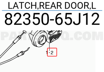 Suzuki 8235065J12 LATCH,REAR DOOR,L