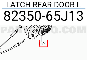 Suzuki 8235065J13 LATCH REAR DOOR L