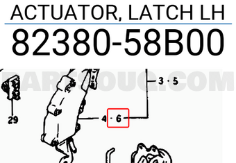 Suzuki 8238058B00 ACTUATOR, LATCH LH