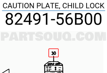 Suzuki 8249156B00 CAUTION PLATE, CHILD LOCK