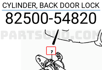 Suzuki 8250054820 CYLINDER, BACK DOOR LOCK