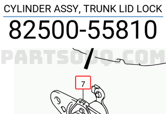 Suzuki 8250055810 CYLINDER ASSY, TRUNK LID LOCK