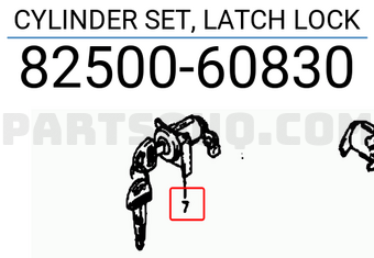 Suzuki 8250060830 CYLINDER SET, LATCH LOCK