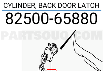 Suzuki 8250065880 CYLINDER, BACK DOOR LATCH