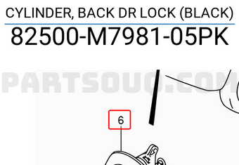 Suzuki 82500M798105PK CYLINDER, BACK DR LOCK (BLACK)