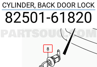 Suzuki 8250161820 CYLINDER, BACK DOOR LOCK