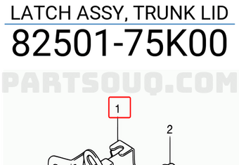 Suzuki 8250175K00 LATCH ASSY, TRUNK LID