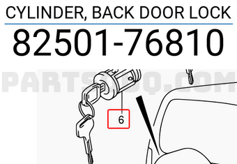 Suzuki 8250176810 CYLINDER, BACK DOOR LOCK