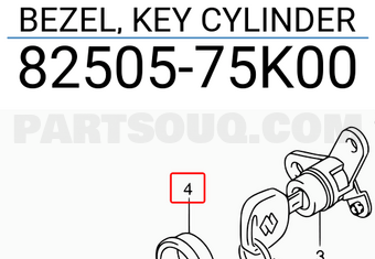 Suzuki 8250575K00 BEZEL, KEY CYLINDER