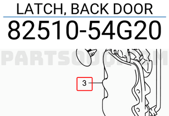 Suzuki 8251054G20 LATCH, BACK DOOR