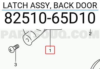 Suzuki 8251065D10 LATCH ASSY, BACK DOOR