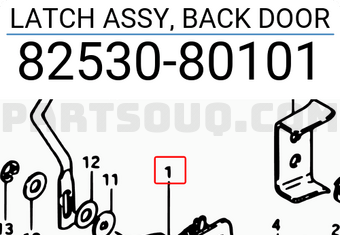 Suzuki 8253080101 LATCH ASSY, BACK DOOR