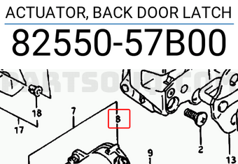 Suzuki 8255057B00 ACTUATOR, BACK DOOR LATCH