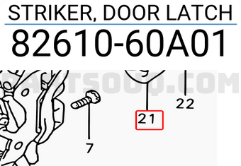 Suzuki 8261060A01 STRIKER, DOOR LATCH