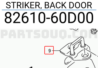 Suzuki 8261060D00 STRIKER, BACK DOOR