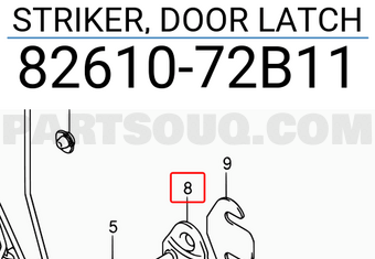 Suzuki 8261072B11 STRIKER, DOOR LATCH