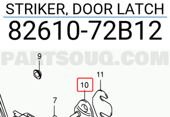Suzuki 8261072B12 STRIKER, DOOR LATCH