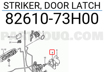 Suzuki 8261073H00 STRIKER, DOOR LATCH
