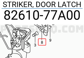 Suzuki 8261077A00 STRIKER, DOOR LATCH