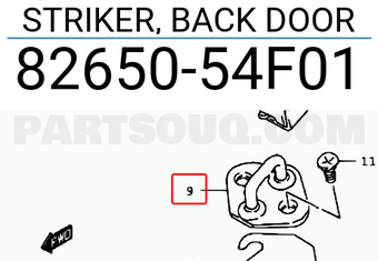 Suzuki 8265054F01 STRIKER, BACK DOOR