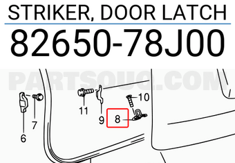 Suzuki 8265078J00 STRIKER, DOOR LATCH