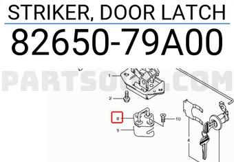 Suzuki 8265079A00 STRIKER, DOOR LATCH