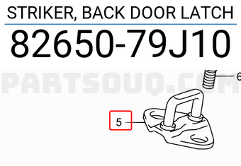 Suzuki 8265079J10 STRIKER, BACK DOOR LATCH