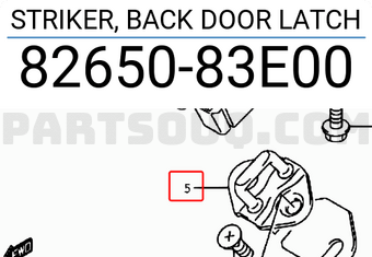 Suzuki 8265083E00 STRIKER, BACK DOOR LATCH