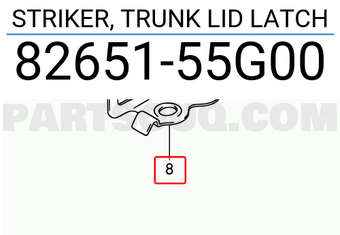 Suzuki 8265155G00 STRIKER, TRUNK LID LATCH