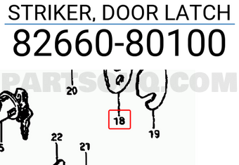 Suzuki 8266080100 STRIKER, DOOR LATCH