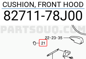 Suzuki 8271178J00 CUSHION, FRONT HOOD