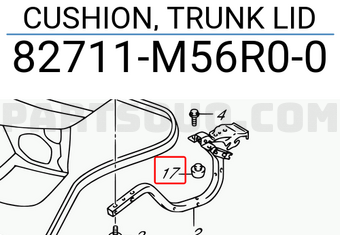 Suzuki 82711M56R00 CUSHION, TRUNK LID